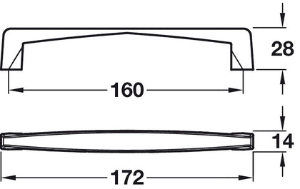 Falstaff Pull Hdl ZA Pol Chrome 160mm cc
