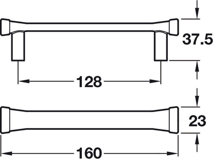 Elgin Bar Handle Pewter 128mm cc