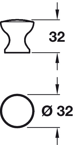 Metropolis Knob 303 PSS D32x32mm