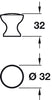 Metropolis Knob 303 PSS D32x32mm