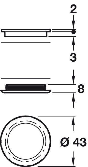 Inset Hdl Brass Pol Nkl Plt D43mm
