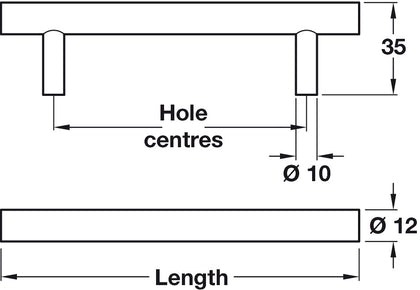 Barkston Bar Hdl St SSE D12x758mm cc