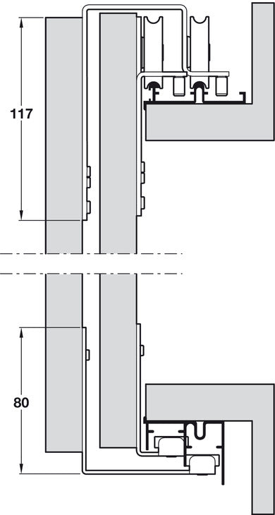 Hafele SF-S35 FitSet w Track 2Door