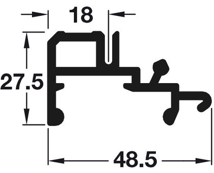 Hafele PS40 Bottom Guide Rail 3050mm