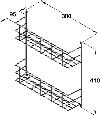 Multipurpose Rack 2-Tier Linear 380x95mm