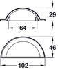 Ironbridge Cup Hdl C.Iron Aged Brs 64mm