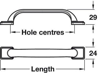 Conwy Pull Hdl C.Iron Natural 160mm cc