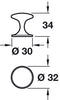 Chloeu Knob Brass Pol Nickel D32x34mm