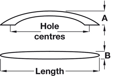Manila Bow Hdl ZA Matt Nickel 128mm cc