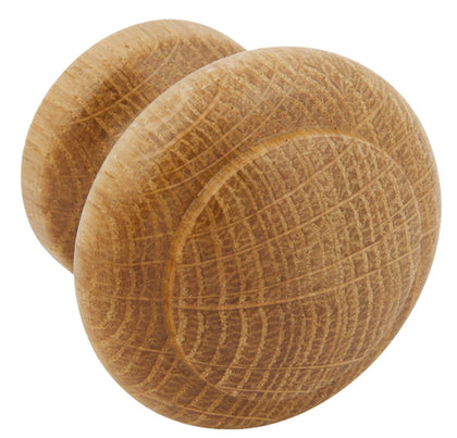 Knob Oak Clear Lacquered D34x30mm