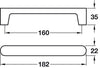 Contact D Pull Hdl Walnut 160mm cc