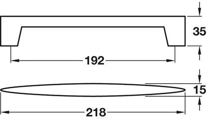 Oval D Handle Walnut 192mm cc