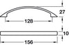 Mitford Pull Handle ZA Pol Chr 128mm cc