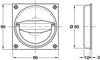 Flush Ring Pull Hdl 90x90mm Brass PB