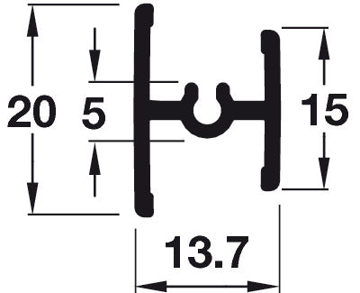 Japanese Door Cross Dividers 2m Alu Blk