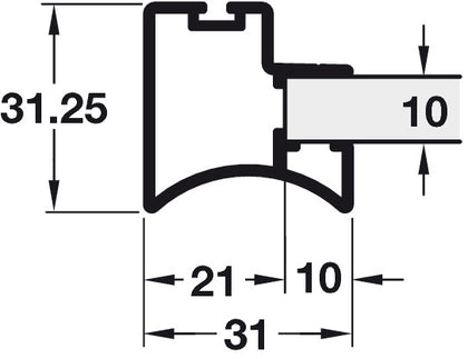 Japanese Door Hdl Profile 5.2m Alu Slv