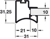 Japanese Door Hdl Profile 5.2m Alu Slv