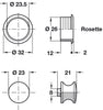 Mini Push-Lock+Rosette Set 25mm Pl MNP