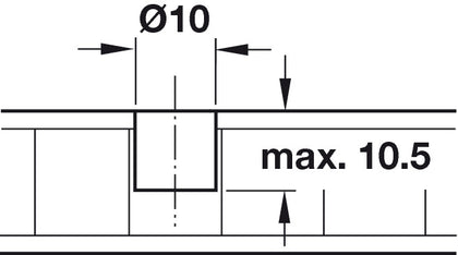 Dowel Connector 2Pt Plug-In Nyl Nat Col