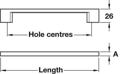 Lincoln D Pull Hdl ZA PC 256mm cc