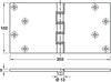 Butt Hinge Proj DPBW 102x203mm Brs SC