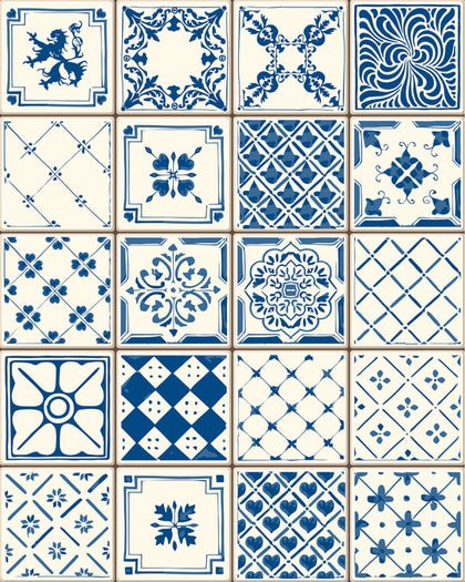 S/B 595x745mm Indigo Blue Tiles