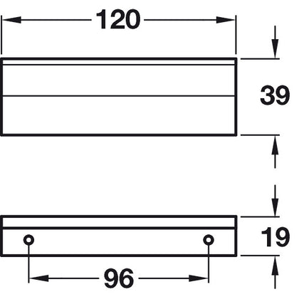 Ruby Trim Hdl Brass Pol Nickel 96mm cc