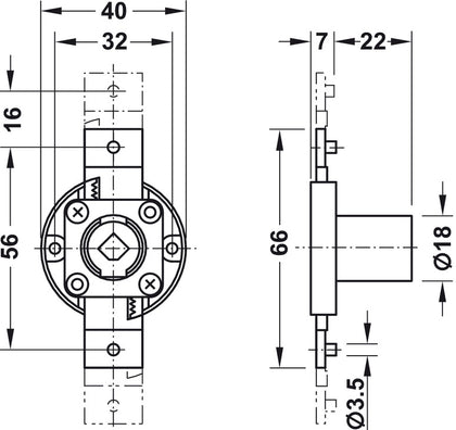 Symo3000 Ext Rod Lockcase DR NP