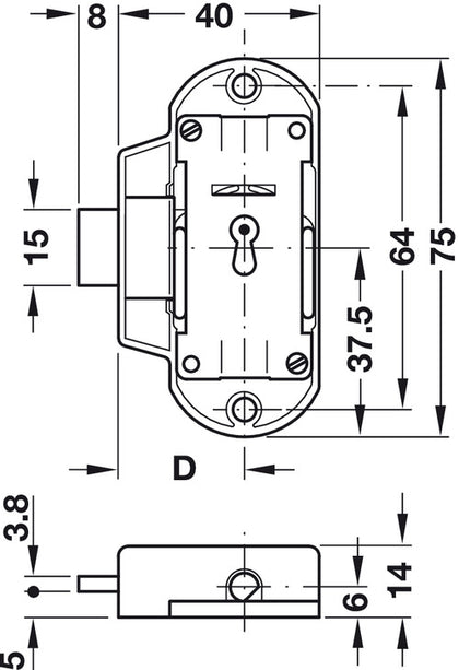 Piccolo Nova Lock Case 25mm RH NP