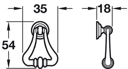 Drop Pendant Hdl ZA Ant Brass 35x54mm