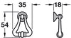 Drop Pendant Hdl ZA Ant Brass 35x54mm