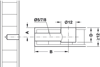 Minifix 12 Housing 12mm wo Rim NP