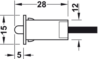 Loox LED Door Contact Switch Blk