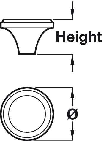 Pip Knob Cast Iron D38x27mm