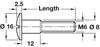 Shoulder Screw M6x28mm St Glv