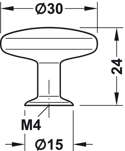 Cassius Knob ZA SS Effect D29.5x44mm