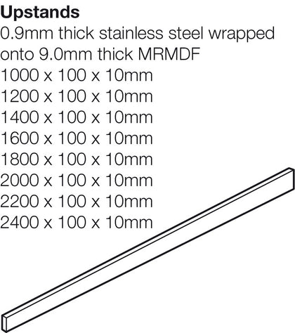 Stainless Steel U/S 1400x100x10mm
