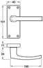 Lever on Plate 102x40mm Latch PA CLR