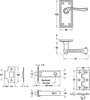 Georgian Lvr Hdls/Short Plt LatchSet CLR