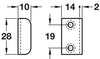 Angled Striking Plate 28x10mm St NP
