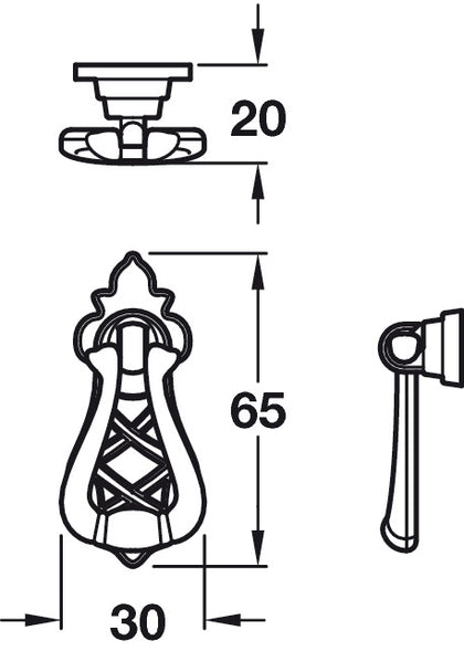 Caxton Drop Hdl ZA Bronze/Brushed 30mm
