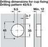 170D Conc Hinge/Mounting Plate Set Hospa