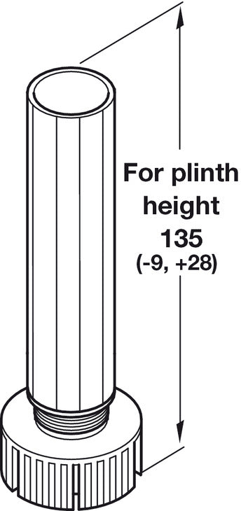 Plinth Foot+Shaft Tube 135mm Pl Black