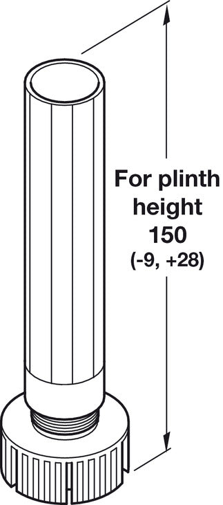 Plinth Foot+Shaft Tube 150mm Pl Black