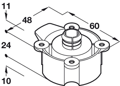 Plinth Top Section Dowel D15mm Pl Black