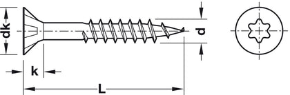 Spax Scr Prt Csk TS20 D5.0x50/30mm ZYP