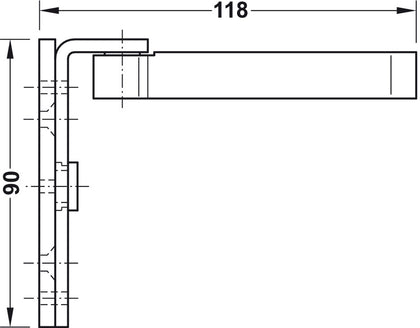 CIR Concealed Mortice Hinge Set Flush Dr