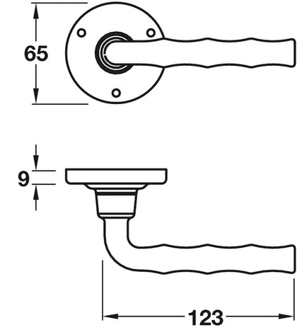 Takara Lever Hdls/Rose D65mm Pewter