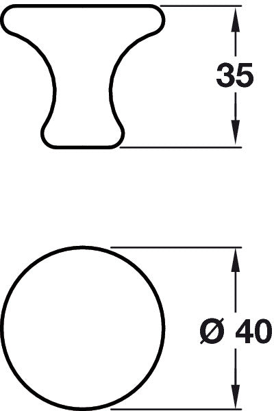 Olympia Knob Pewter D40mm