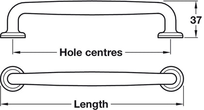 Olympia Pull Handle Pewter 160mm cc